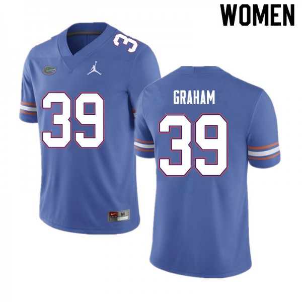 Women #39 Fenley Graham Florida Gators College Football Jerseys Blue